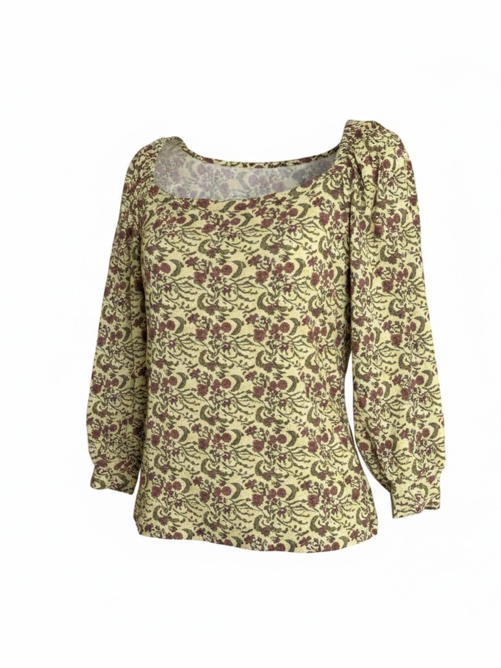 NATION LTD Dallyce Romance Tee Vintage Fleur Small Top Yellow Floral cottagecore